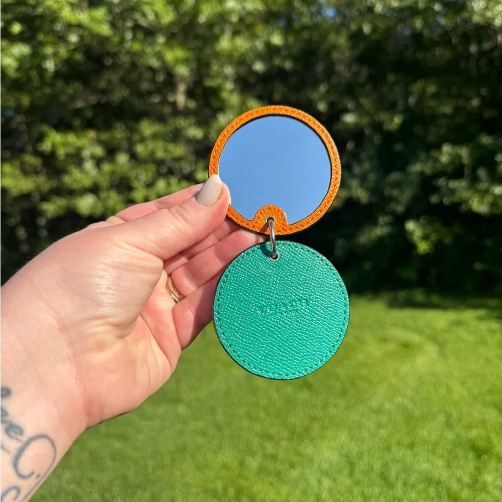 Coach Floral and Teal Keychain with Mirror - Picture 5 of 5